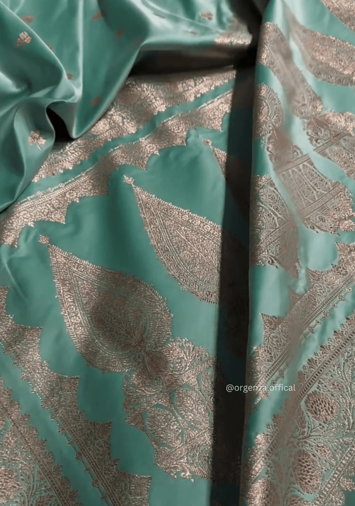 Rama Green Banarasi Satin Saree with Zari Weaving