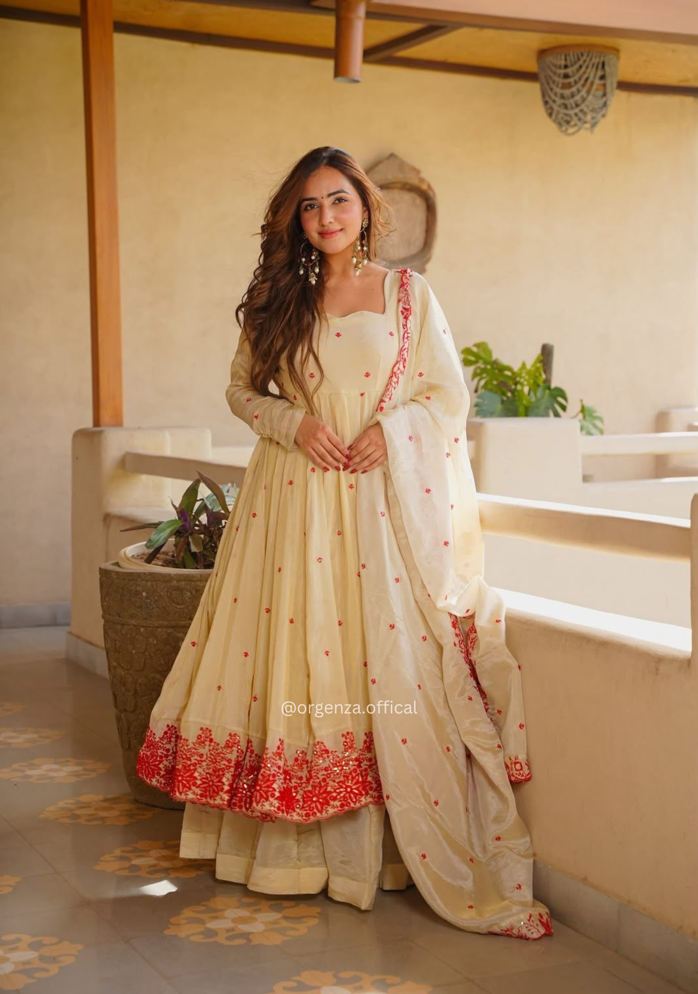 Heavy Silk Embroidered Anarkali Sharara Suit Set