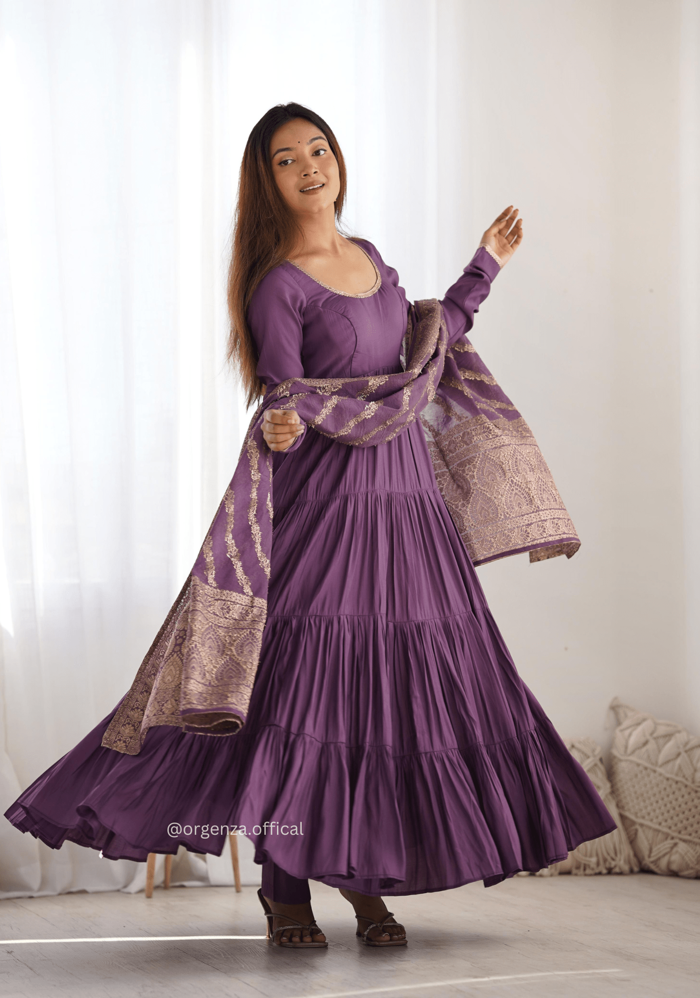 Roman Silk Fully Flair Anarkali Kurti - Orgenza Store - digisoch