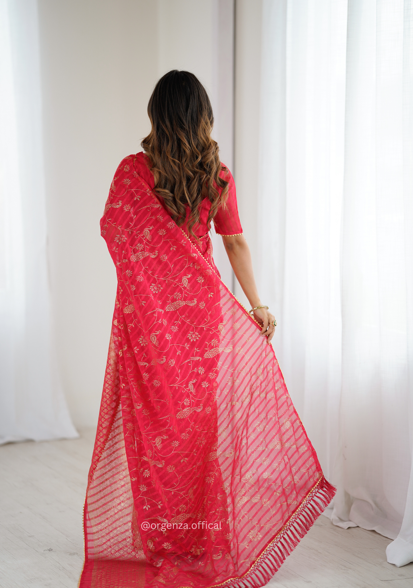 Red Colour Georgette Silk Saree