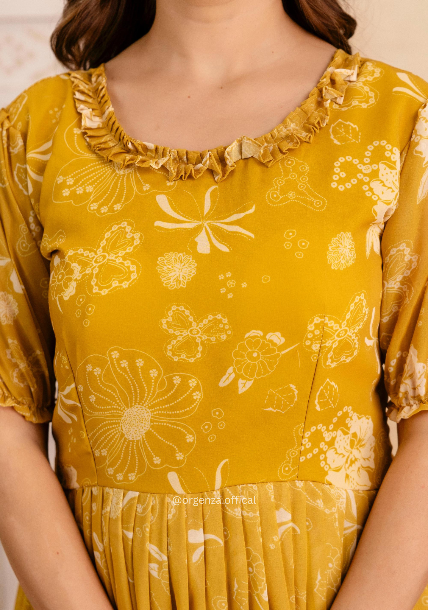 Yellow Colour Georgette Digital Print Maxi - Orgenza Store