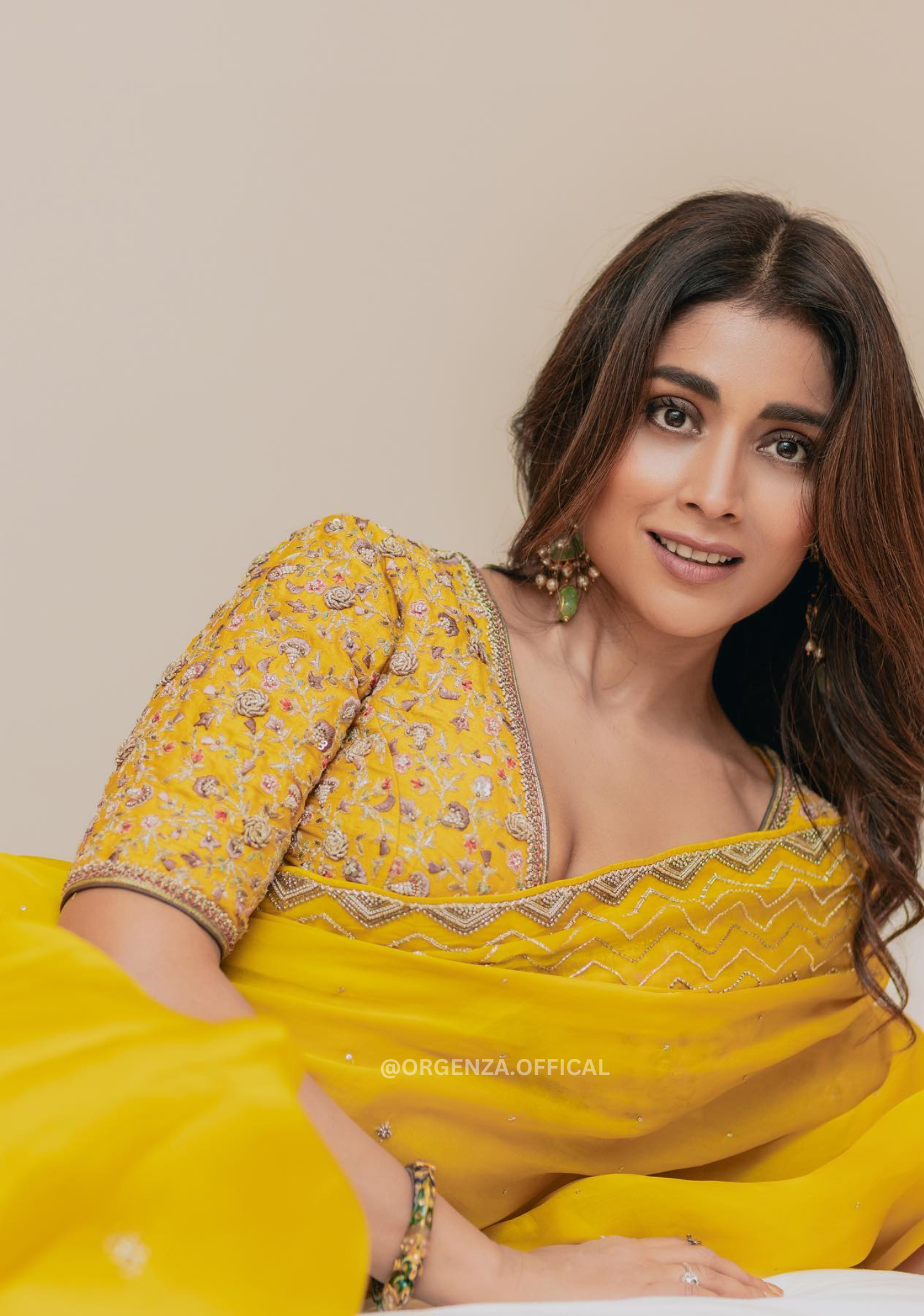 Pure Yellow Organza Saree With Embroidery Work - Orgenza Store