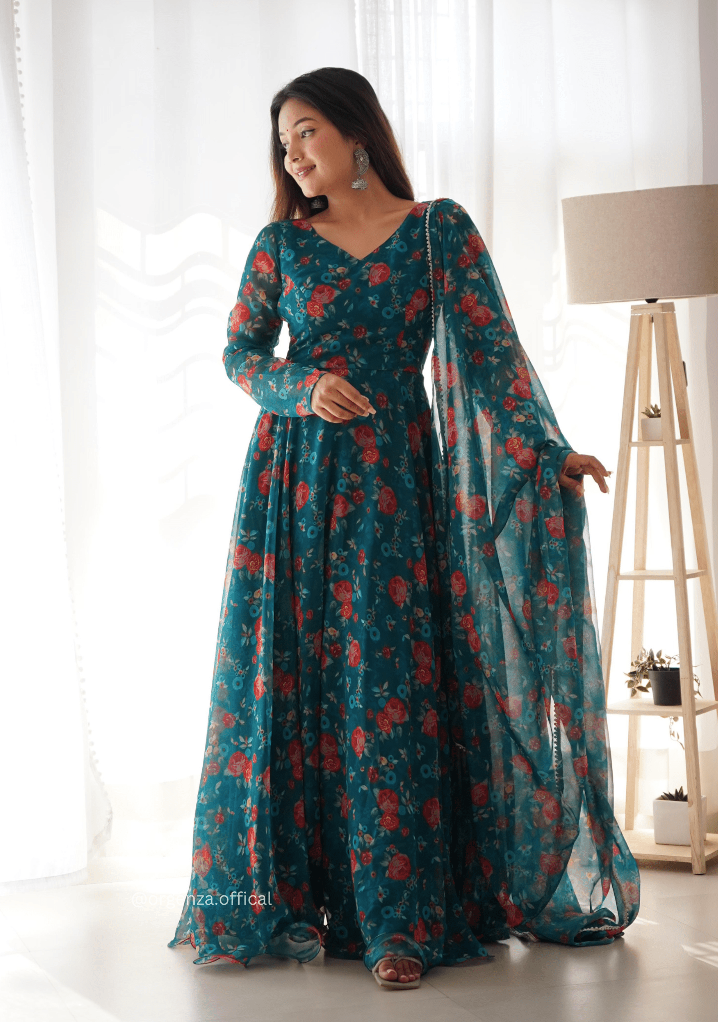 Floral Anarkali Gown Dress - Orgenza Store - digisoch