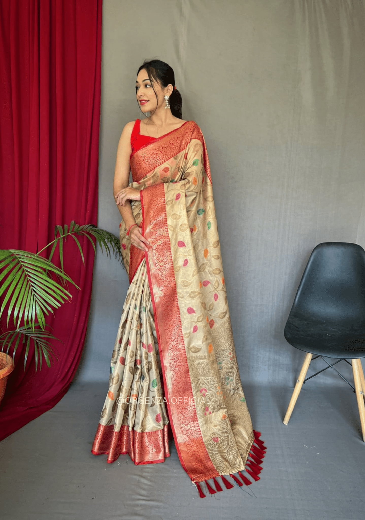 Pure Tissue Silk Saree With Zari Weaving - Orgenza Store - digisoch