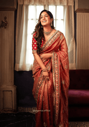 Shimmery Tissue Silk Saree - Orgenza Store - digisoch