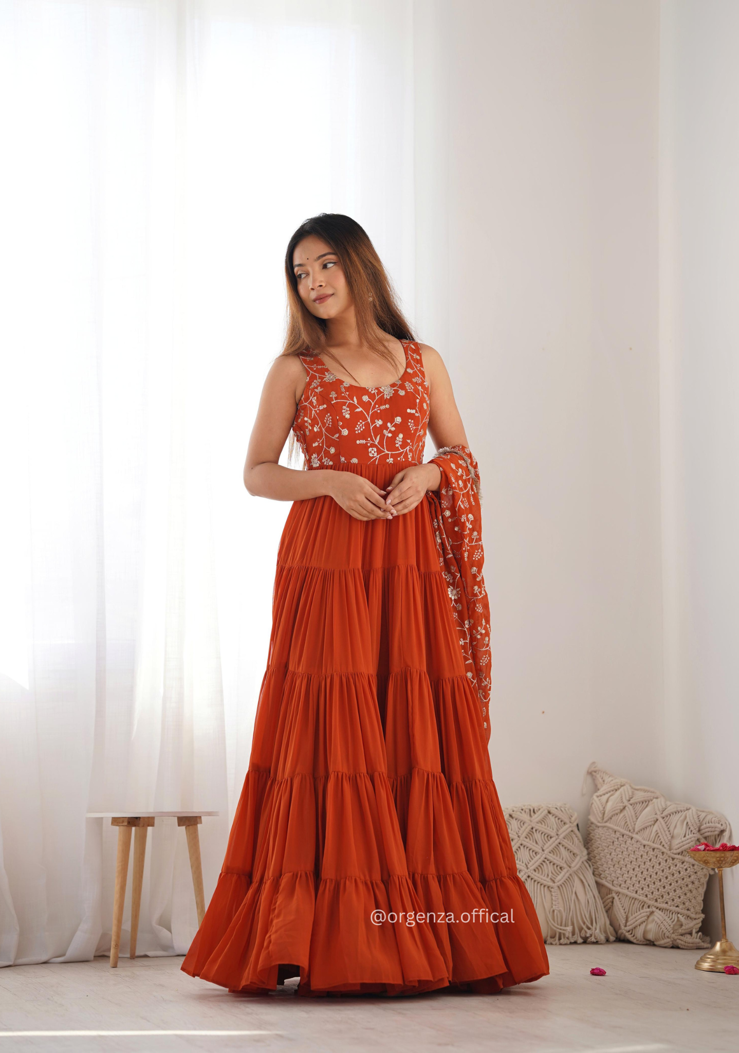 Pure Georgette Silk Fully Flair Anarkali Kurti - Orgenza Store