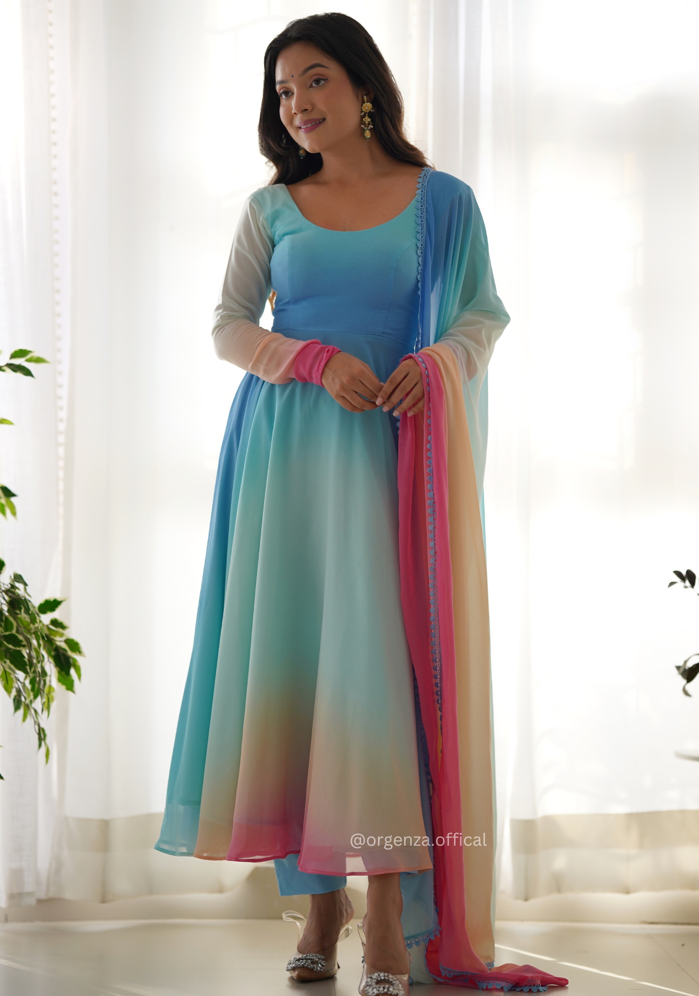 Pure Georgette Silk Anarkali Kurtis - Orgenza Store