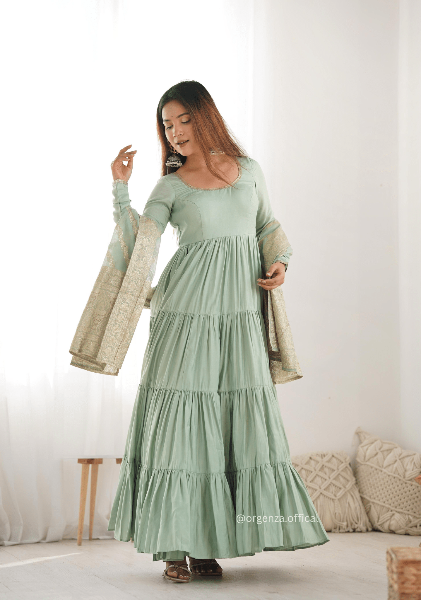 Roman Silk Fully Flair Anarkali Kurti - Orgenza Store - digisoch