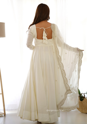 Roman Silk Chanderi Plain Anarkali Kurti - Orgenza Store