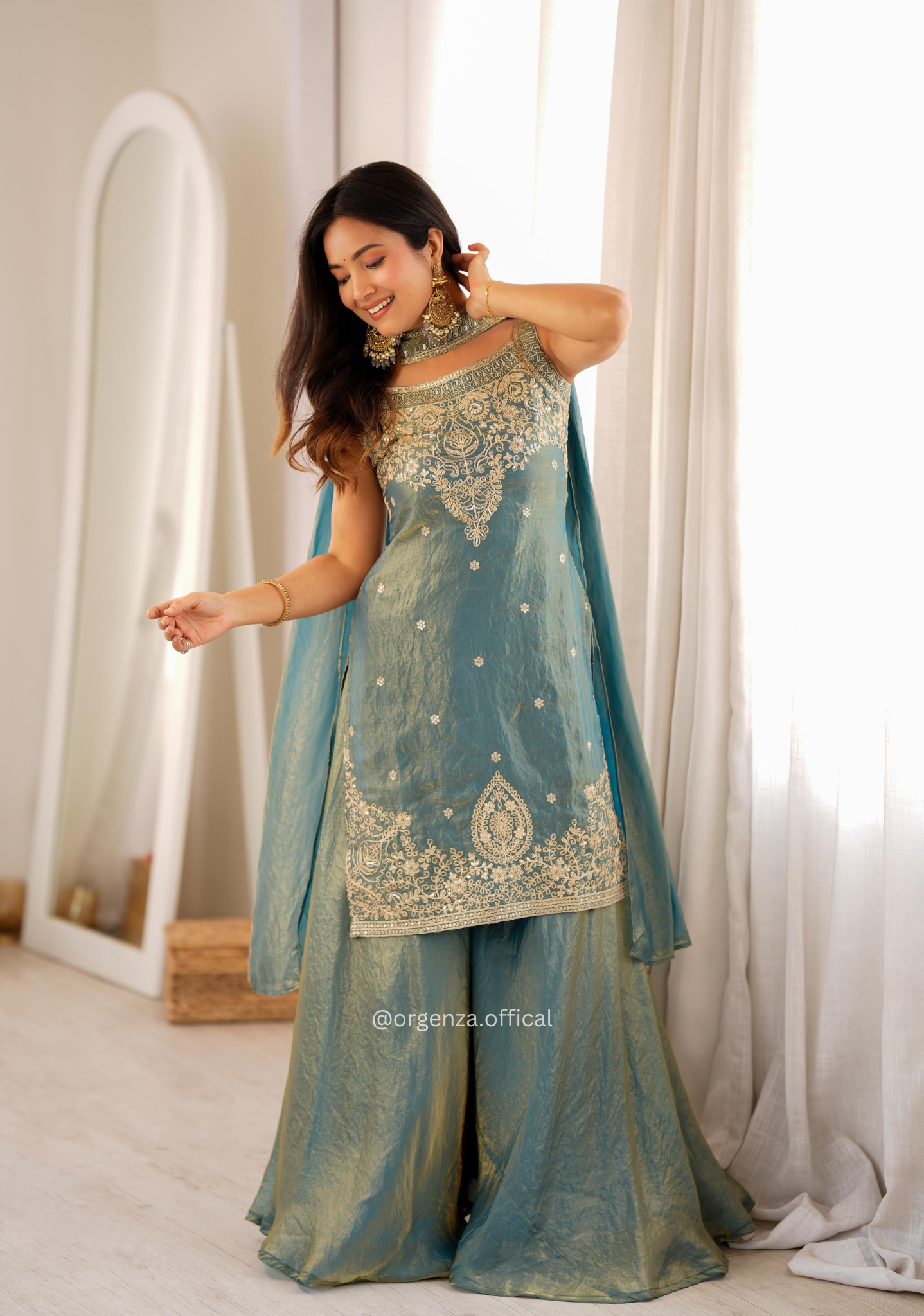 Pure Soft Fendy Silk Sharara Suit Set