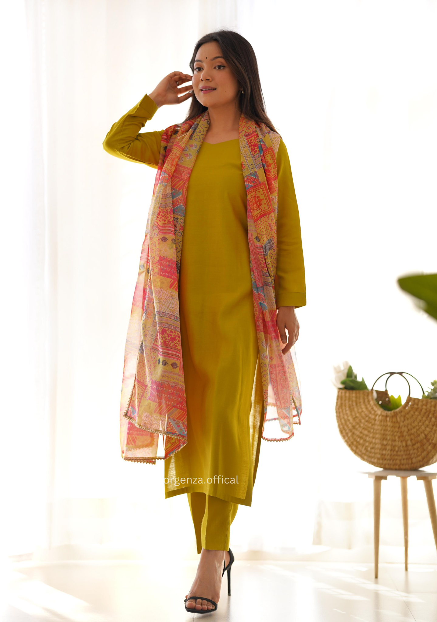 Viscose Fabric Straight Fit Kurta With Dupatta Set - Orgenza Store