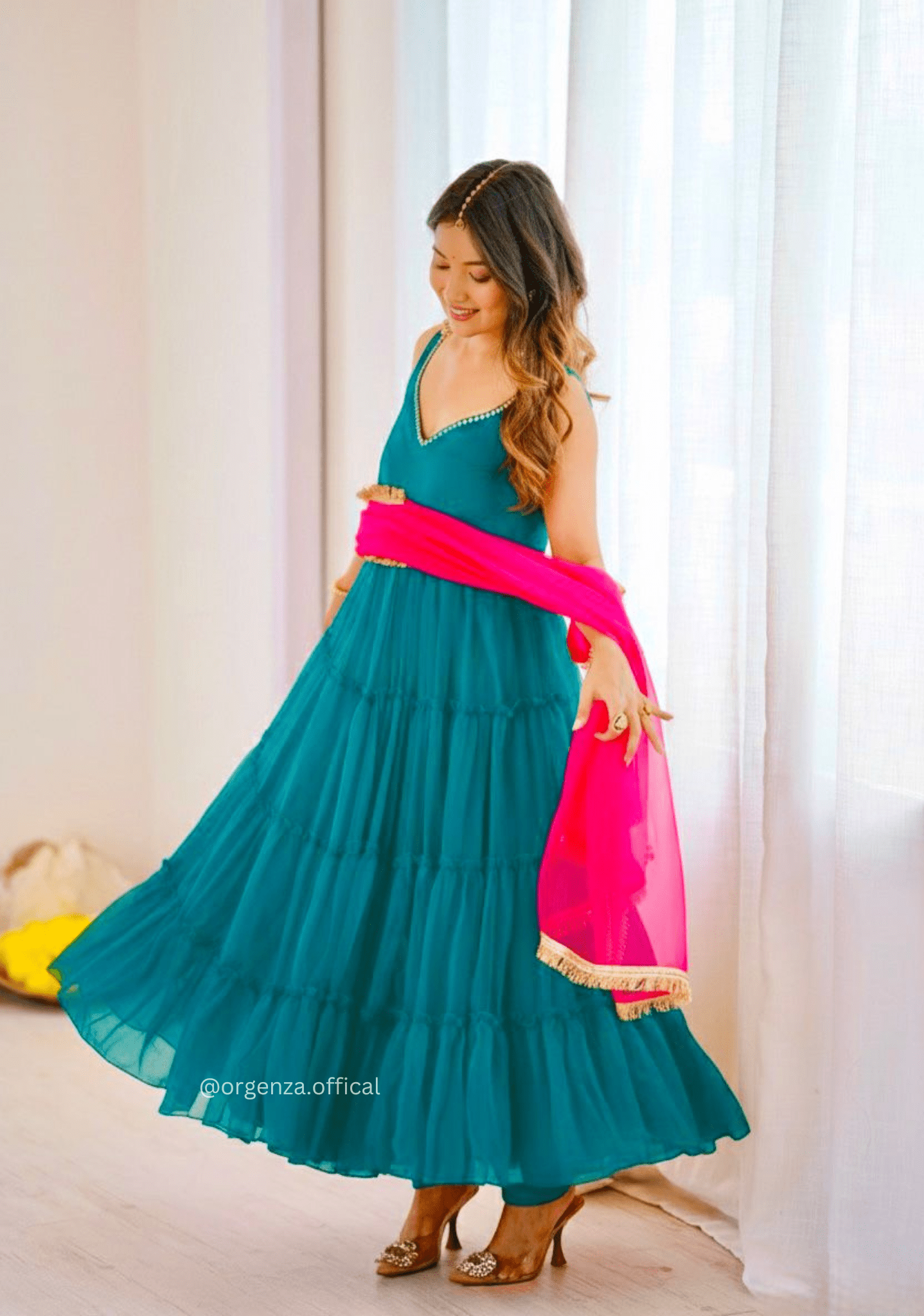 Festive Georgette Chiffon Fully Flared Anarkali Suit - Orgenza Store - digisoch