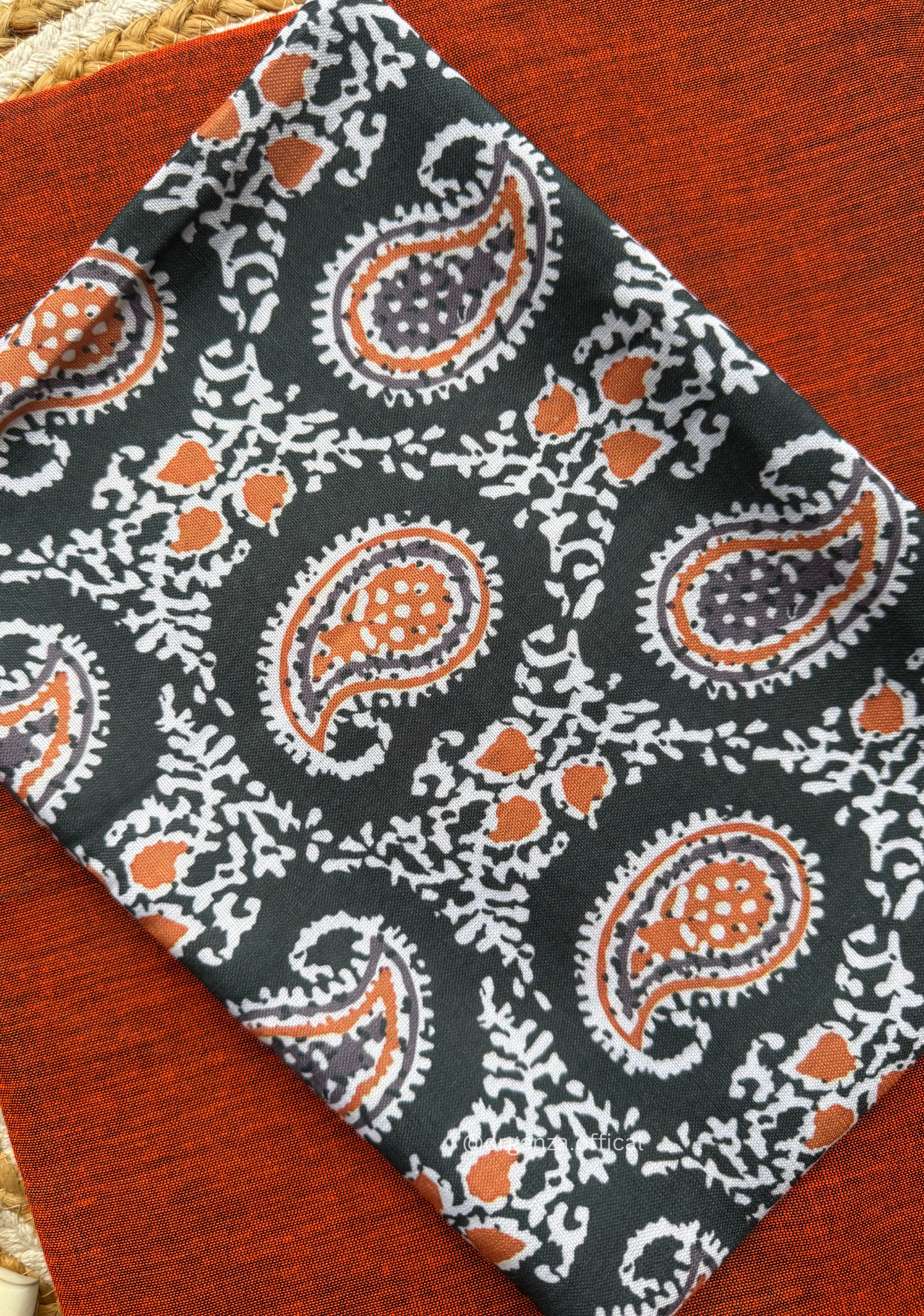 Orange Colour Cotton Saree With Mango Print Blouse