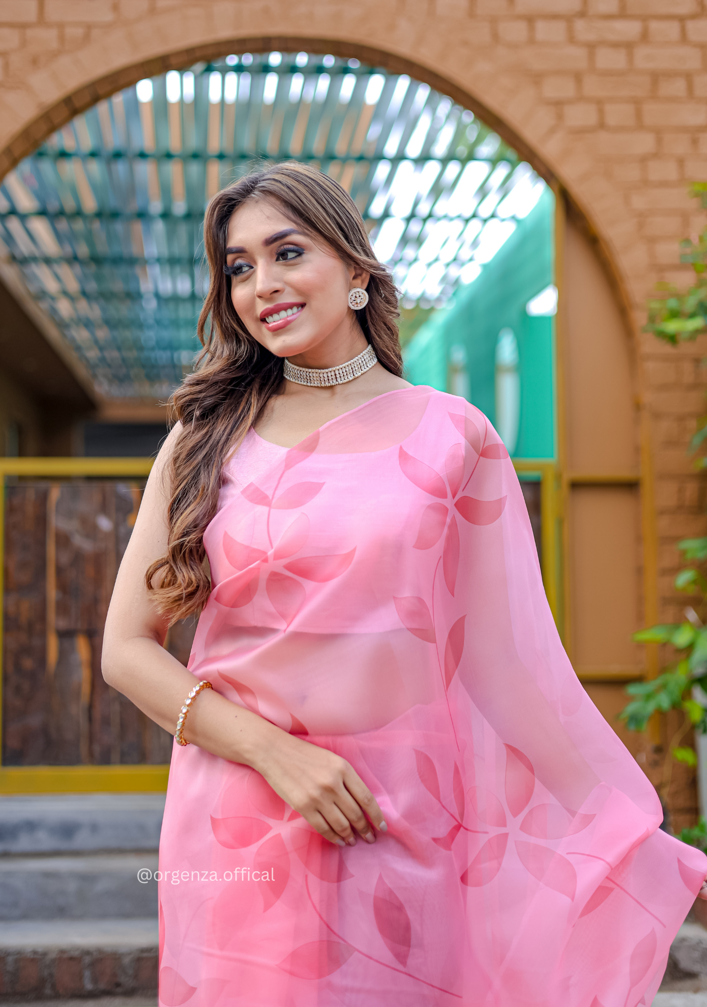 Dark Pink Colour Digital Print Saree - Orgenza Store - digisoch
