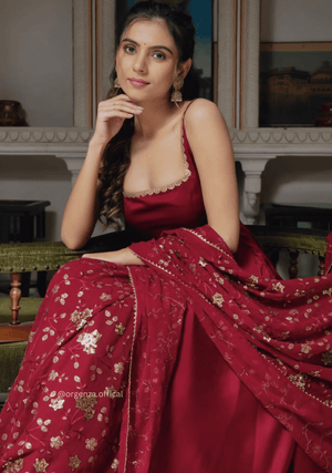 Maroon Colour Georgette Silk Anarkali Kurti - Orgenza Store - digisoch
