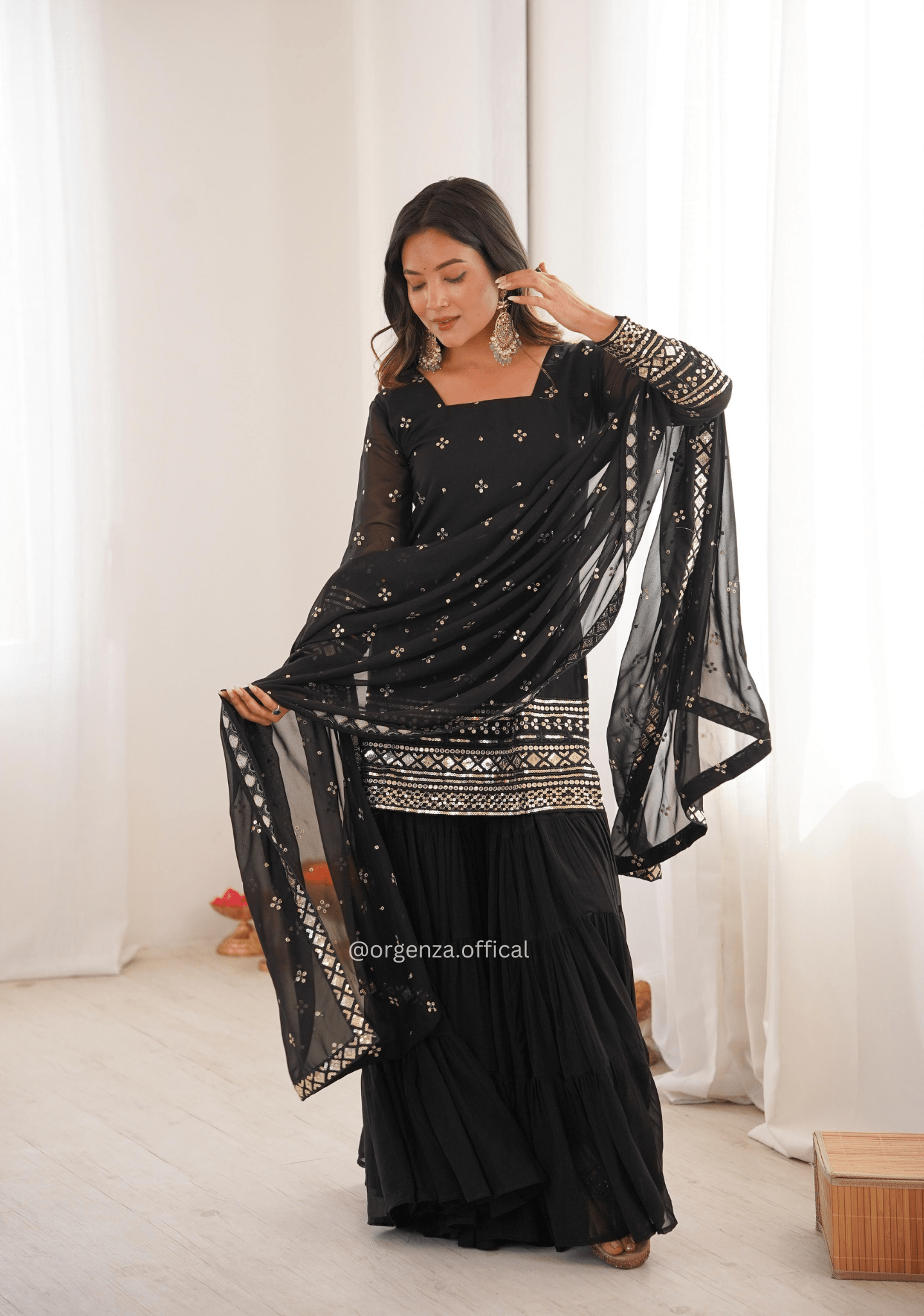 Designer Georgette Sharara Set with Dupatta | Party & Festive Wear - Orgenza Store - digisoch