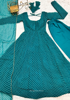 Georgette Silk Laheriya Print Anarkali - Orgenza Store