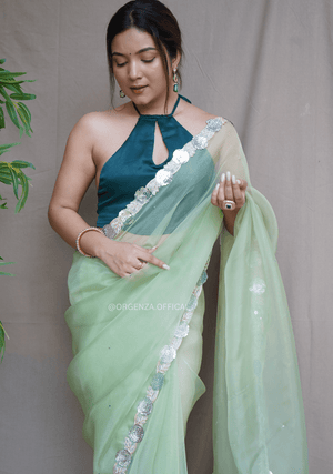 Pure Organza Saree With Fancy Lace Border - Orgenza Store - digisoch