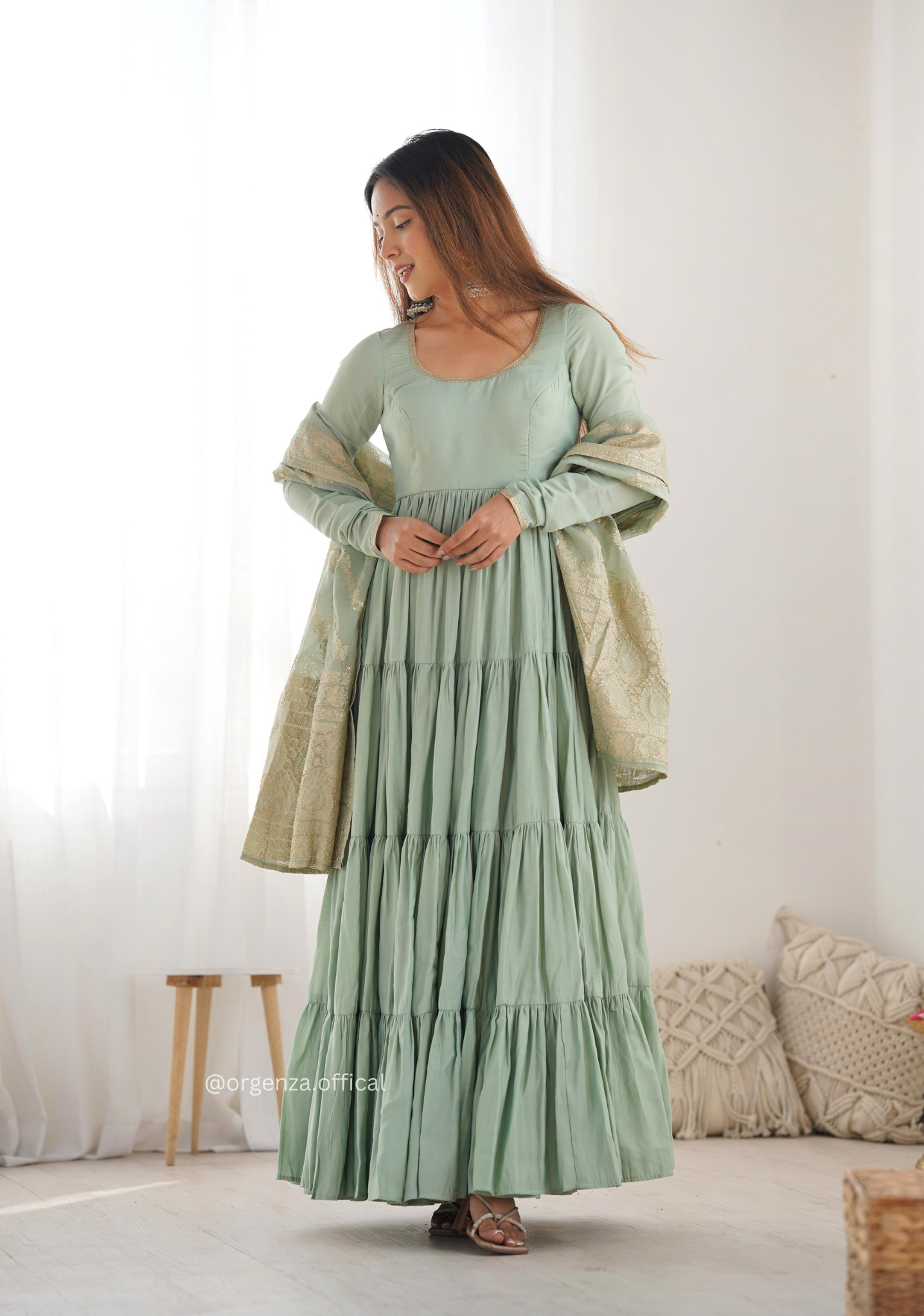 Roman Silk Fully Flair Anarkali Kurti