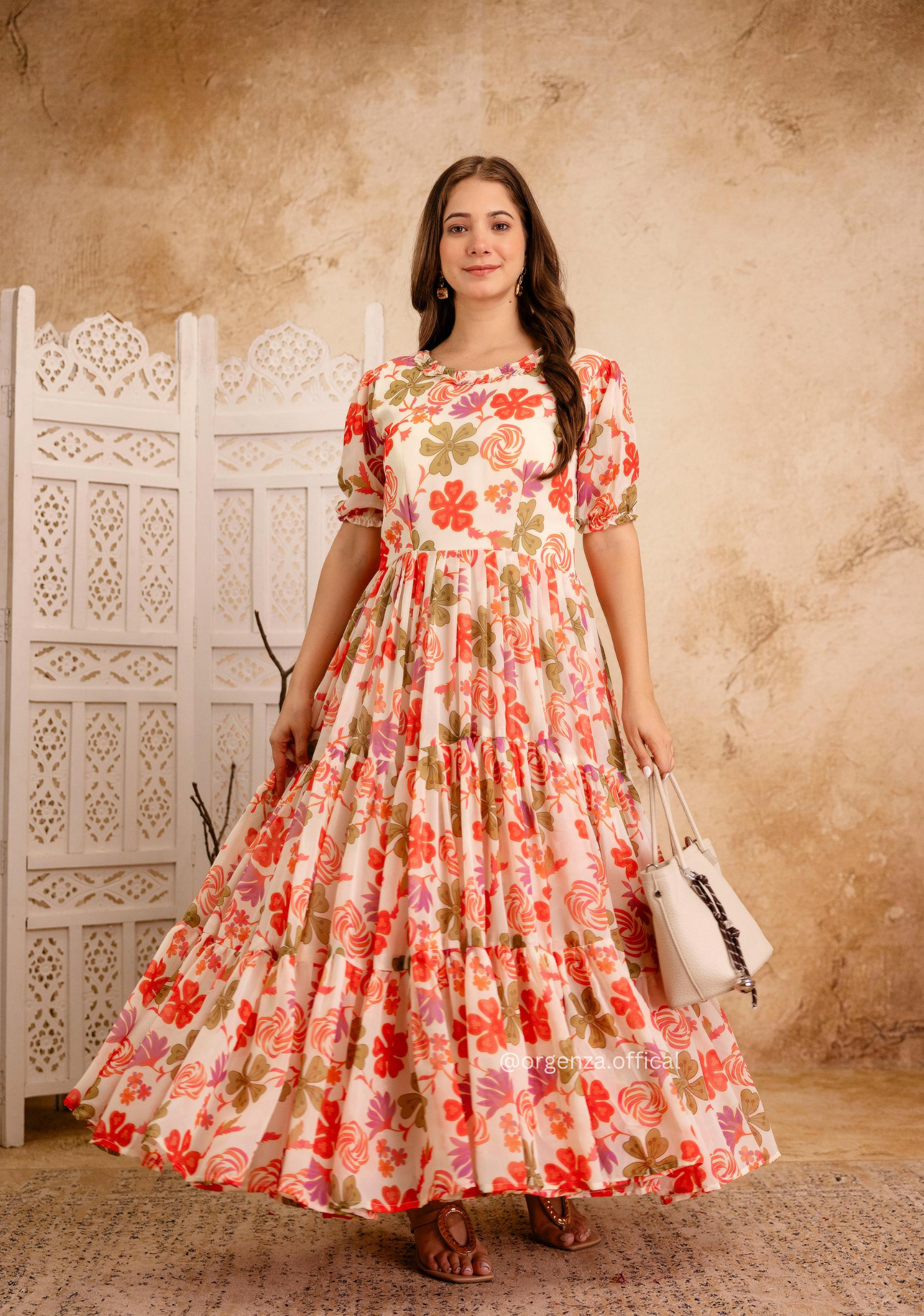 Multi Colour Georgette Digital Print Maxi