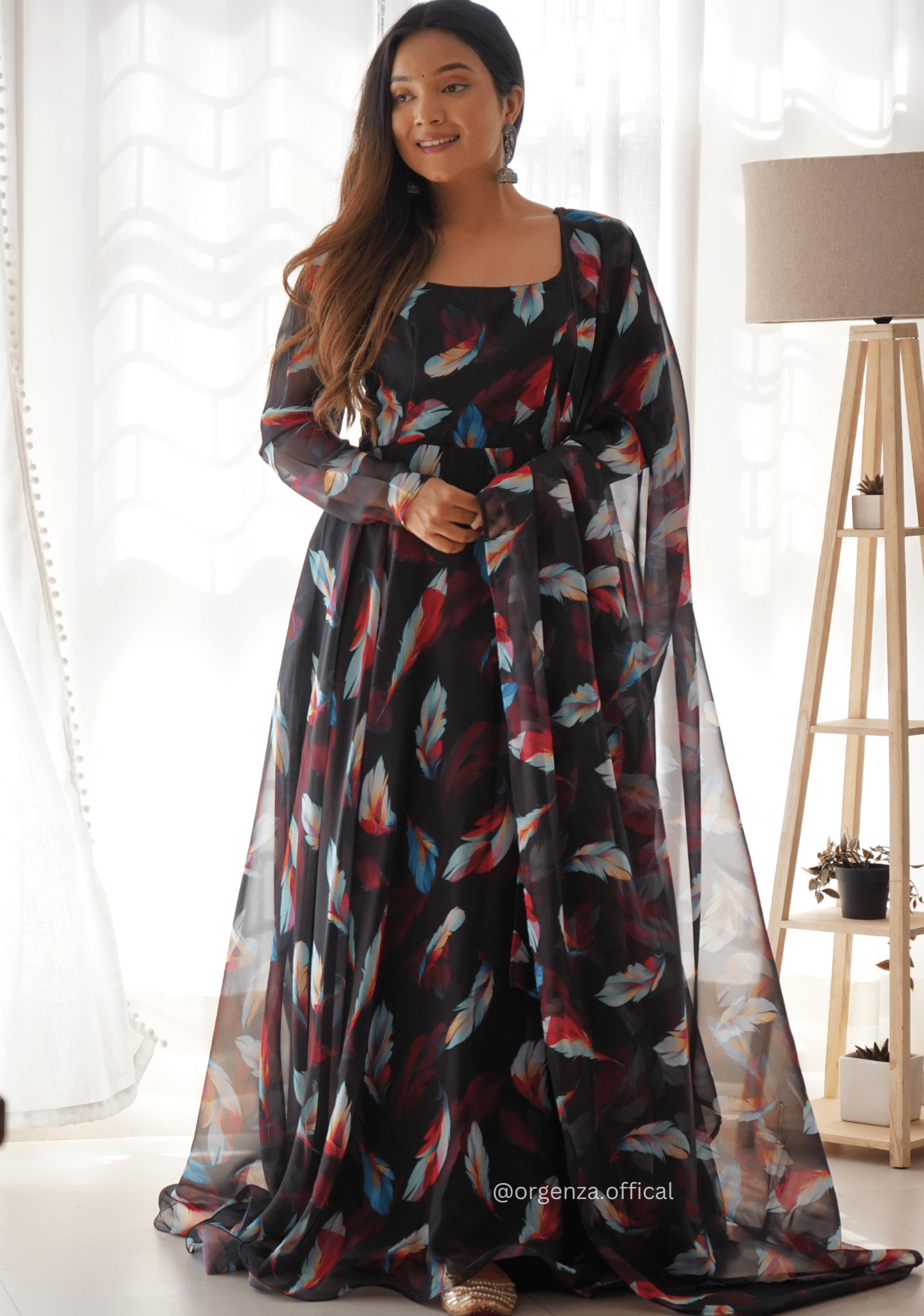 Pure Tabby Silk Organza Silk Anarkali Gown - Orgenza Store - digisoch