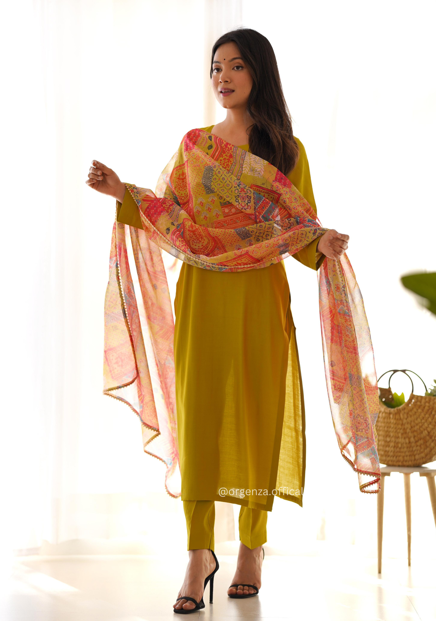 Viscose Fabric Straight Fit Kurta With Dupatta Set - Orgenza Store
