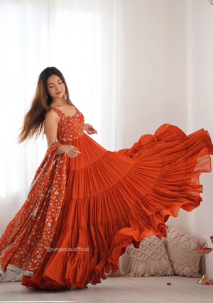 Pure Georgette Silk Fully Flair Anarkali Kurti - Orgenza Store