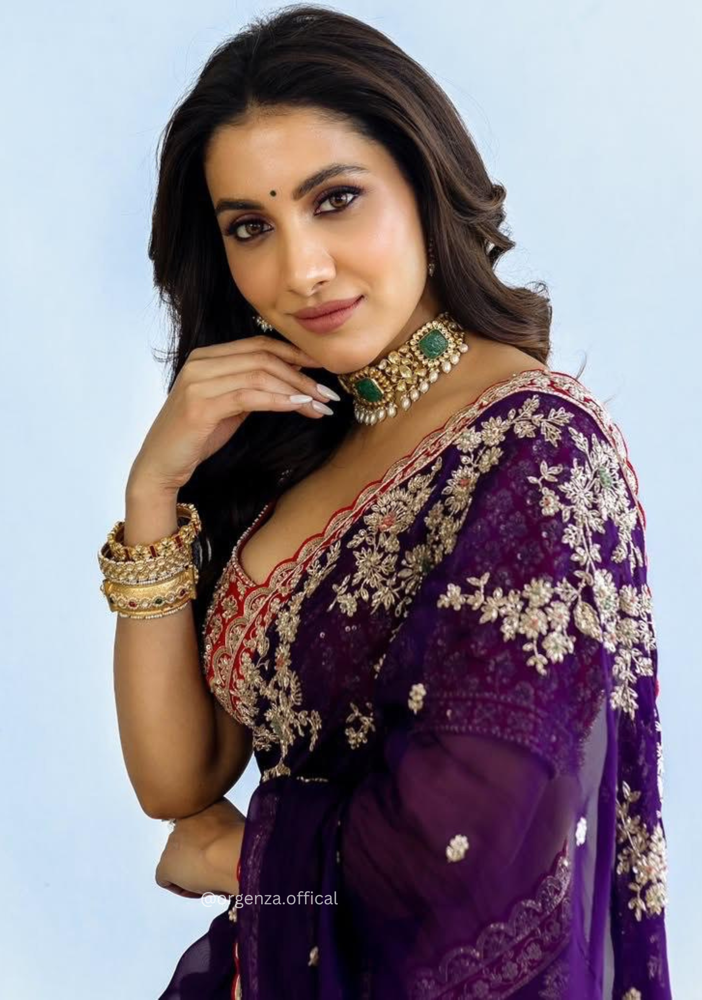 Purple Colour Rangoli Silk Saree