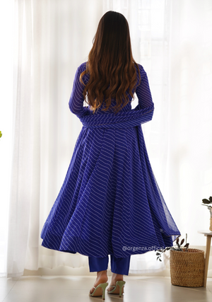 Georgette Silk Laheriya Print Anarkali - Orgenza Store