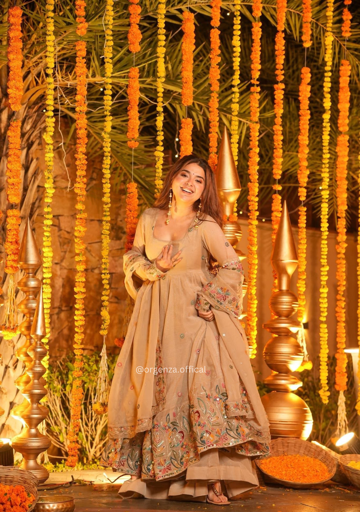 Premium Embroidered Anarkali Sharara Suit Set – 3 PCS