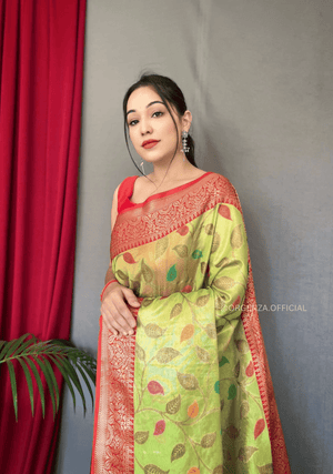 Tissue Silk Saree With Jaal Zari Weaving - Orgenza Store