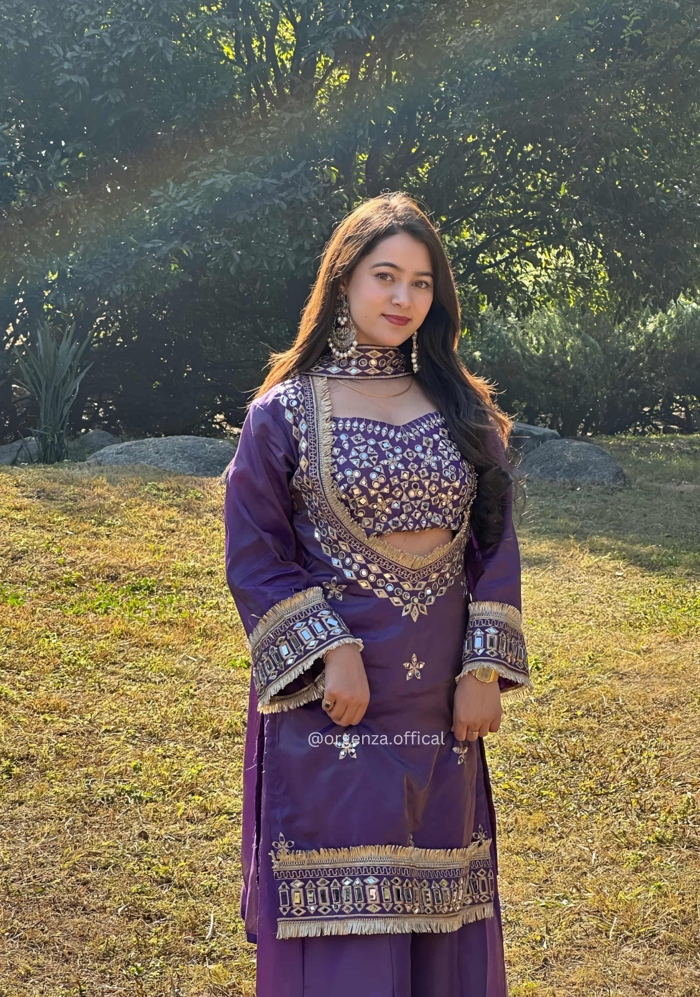 Fendy Silk Mirror Work Sharara Set for Women - Orgenza Store - digisoch