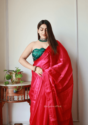 Plain Pink Colour Jimmy Choo Saree - Orgenza Store - digisoch