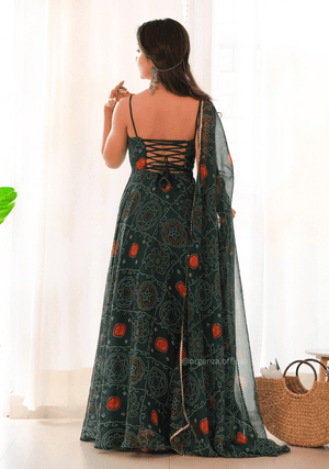 Pure Chiffon Bandhani Gown - Orgenza Store - digisoch