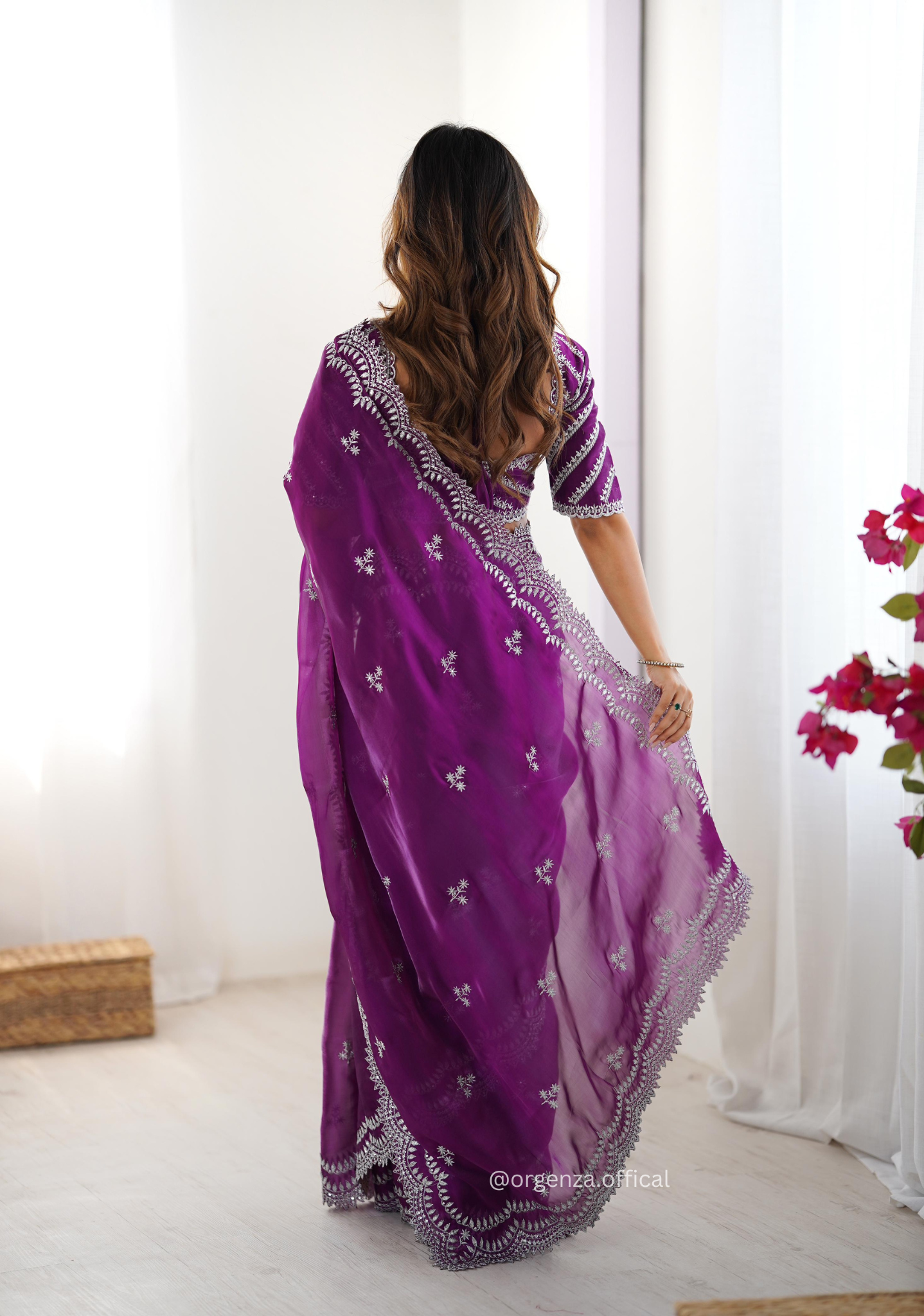 Soft jimmy Choo Silk Saree With Sequence Work - Orgenza Store