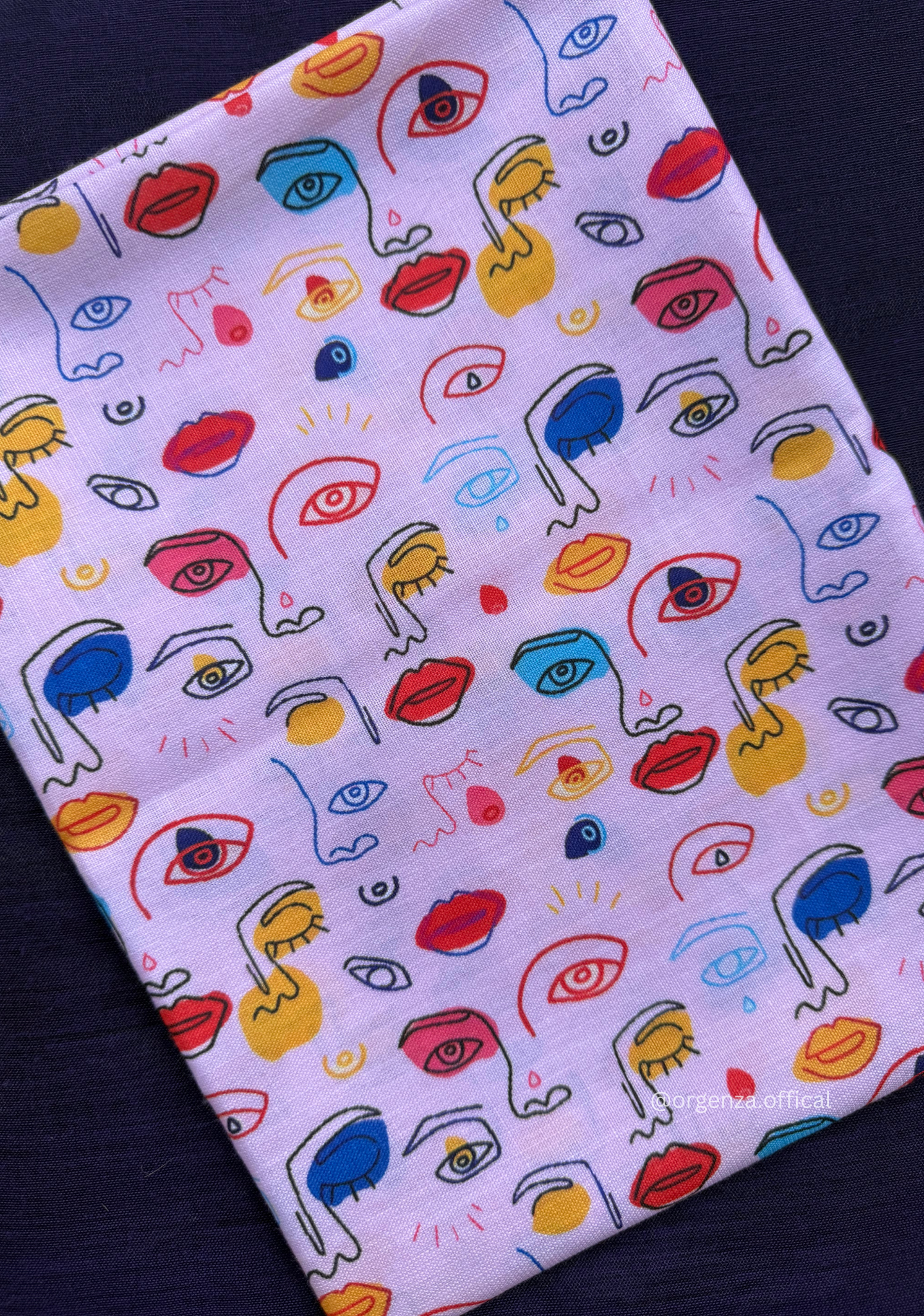 Purple Colour Cotton Saree With Face Print Blouse