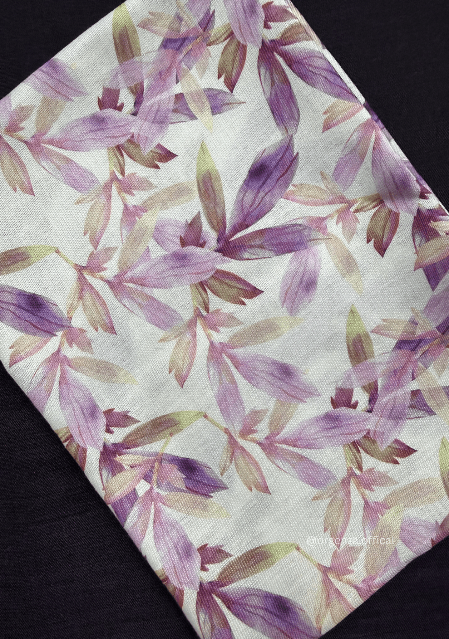 Purple Colour Cotton Saree With Purple Leaf Print Blouse - Orgenza Store - digisoch