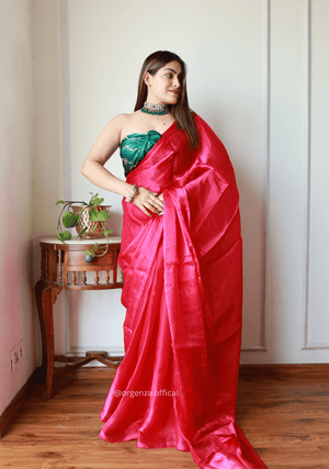 Plain Pink Colour Jimmy Choo Saree - Orgenza Store - digisoch