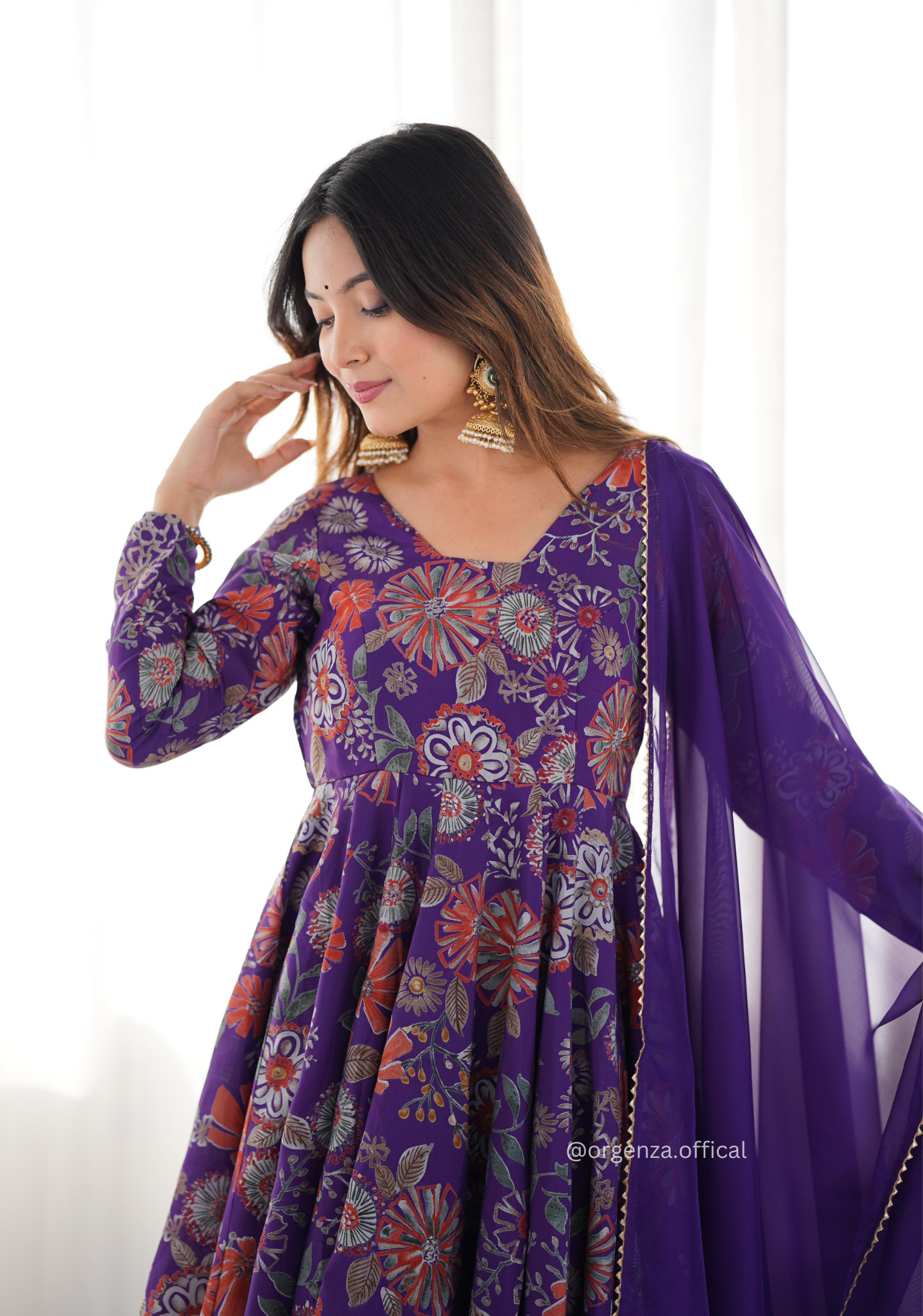 Roman Silk Chanderi Fabric Kediya Kurta With Palazzo Set