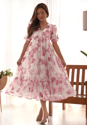 Pink Colour Georgette One Piece Dress - Orgenza Store - digisoch