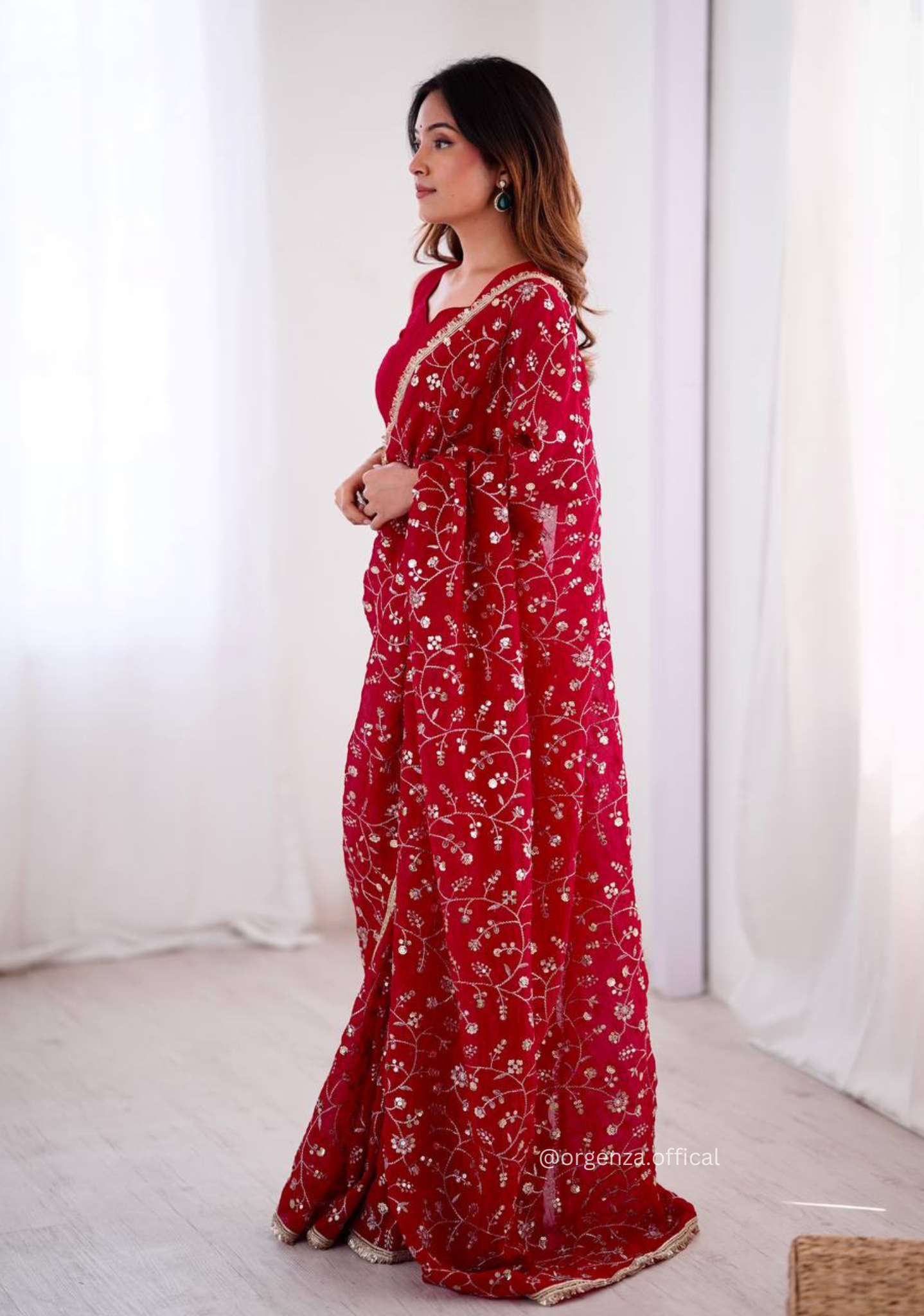 Dark Pink Colour Crunchy Silk Saree