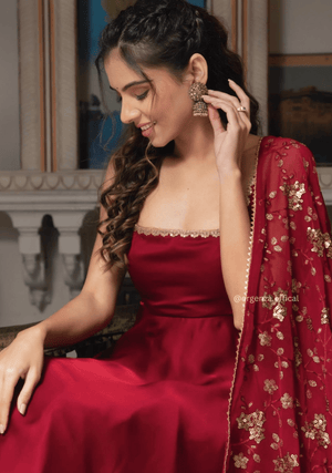 Maroon Colour Georgette Silk Anarkali Kurti - Orgenza Store - digisoch