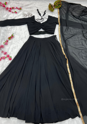 Black Fox Georgette Silk Lehenga Choli - Orgenza Store