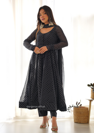 Georgette Silk Laheriya Print Anarkali - Orgenza Store