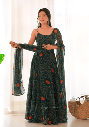Pure Chiffon Bandhani Gown - Orgenza Store - digisoch