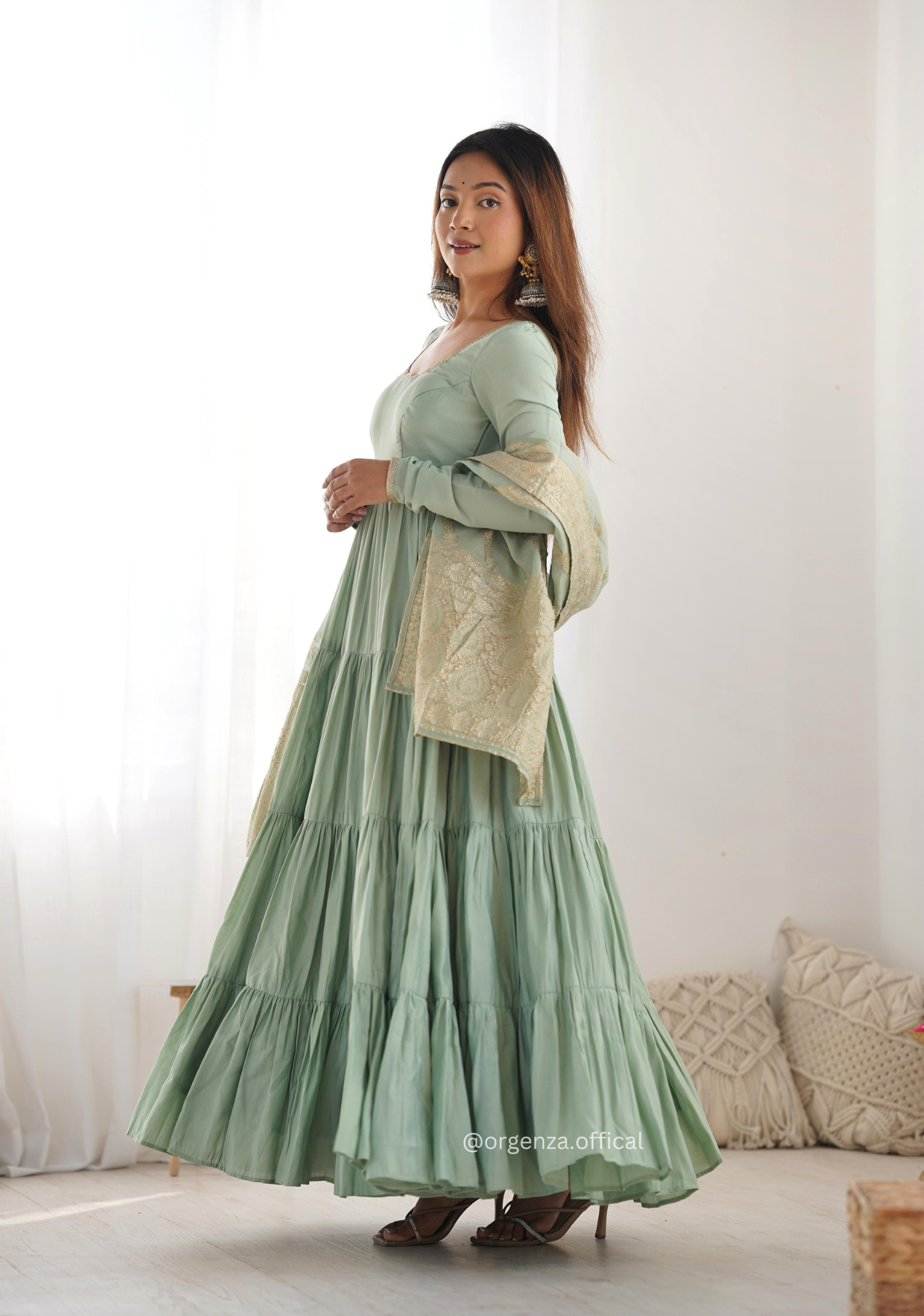 Roman Silk Fully Flair Anarkali Kurti