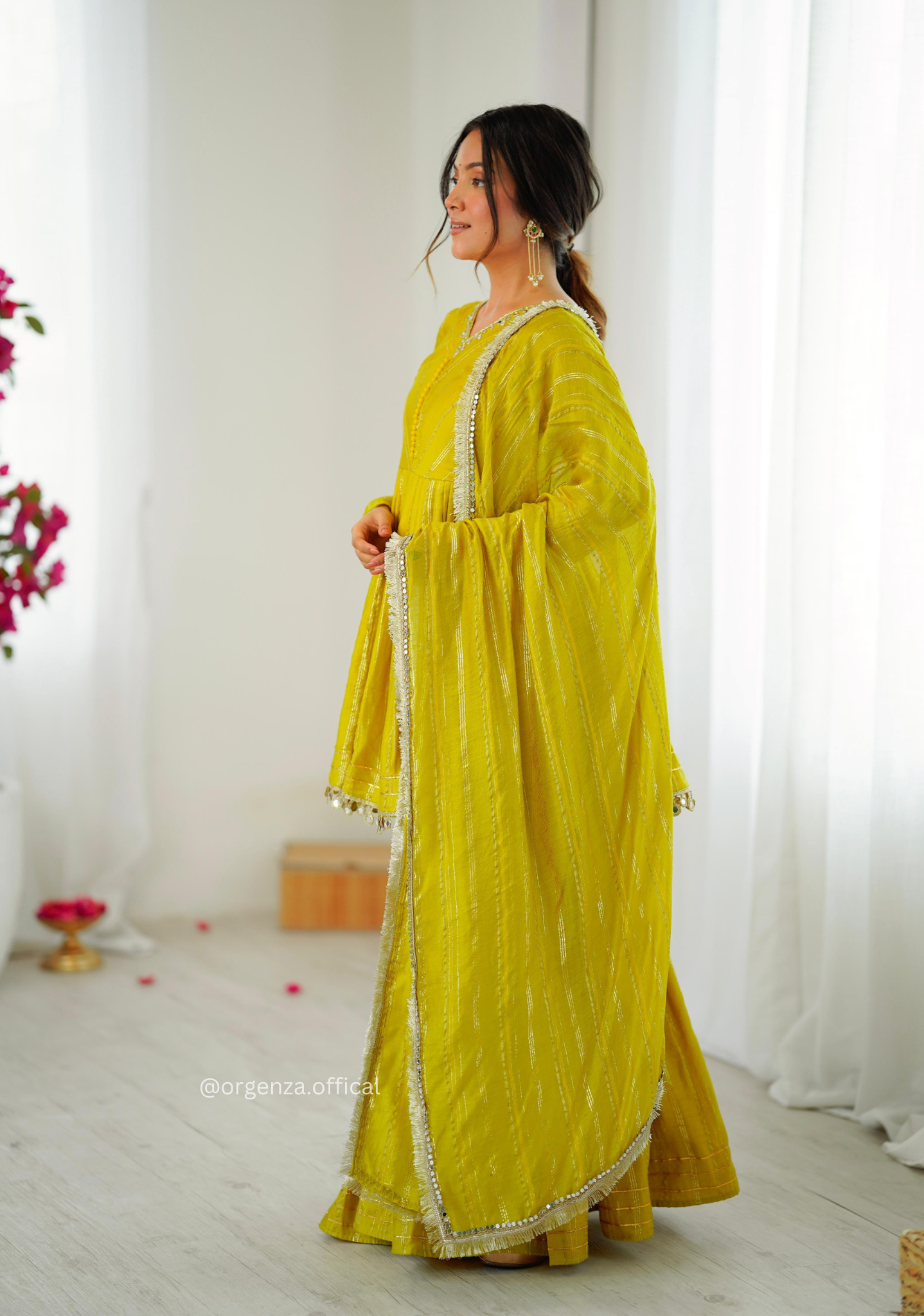 Lemon Colour Kediya Sharara Palazzo Fully Stitched Kurti