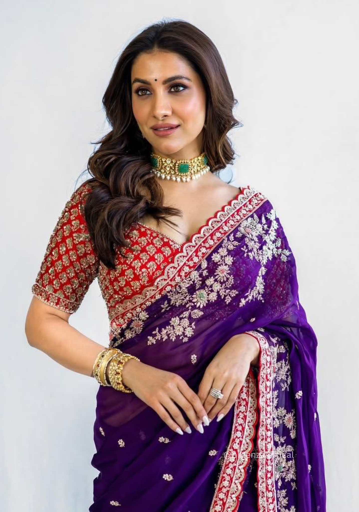 Purple Colour Rangoli Silk Saree