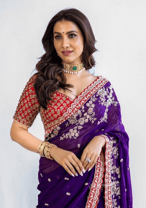 Purple Colour Rangoli Silk Saree - Orgenza Store - digisoch