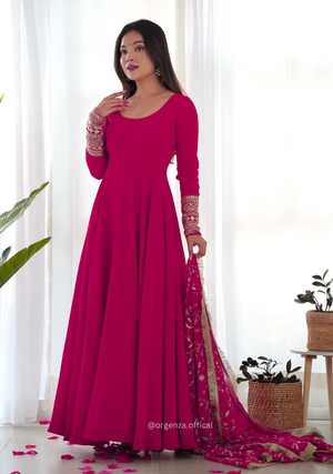 Soft Fox Georgette Plain Anarkali Kurti - Orgenza Store